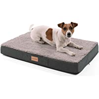 brunolie Balu - Cama para perros lavable- ortopédica y antideslizante- cojín para perros de peluche suave- beis- marrón…